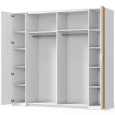 Nagy tükrös gardrób 220 cm TURBO - artisan tölgy / fehér