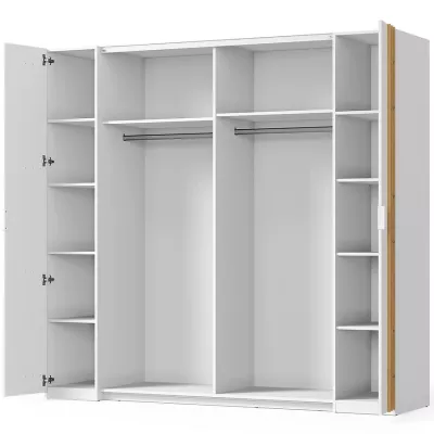 Nagy tükrös gardrób 220 cm TURBO - artisan tölgy / fehér