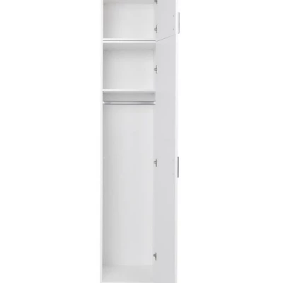 Keskeny gardrób bővítmény 45 cm FUNZA 1 - alpesi fehér / fényes fehér