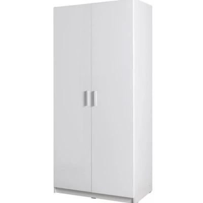 Gardróbszekrény 92 cm FUNZA 2 - alpesi fehér / fényes fehér