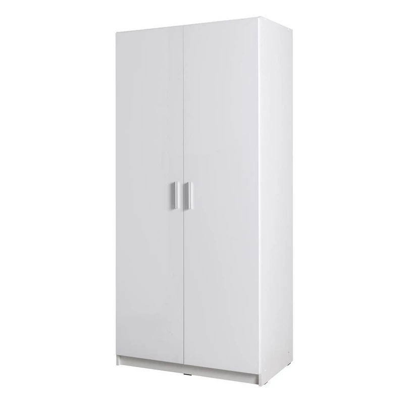 Gardróbszekrény 92 cm FUNZA 2 - alpesi fehér / fényes fehér