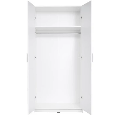 Gardróbszekrény 92 cm FUNZA 2 - alpesi fehér / fényes fehér