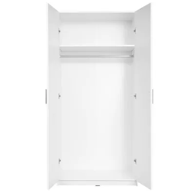 Gardróbszekrény 92 cm FUNZA 2 - alpesi fehér / fényes fehér