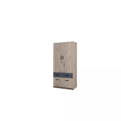 Kombinált gardrób 92 cm FUNZA 3 - wellington tölgy / grafit