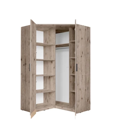 Sarokgardrób 117 cm FUNZA 5 - wellington tölgyfa