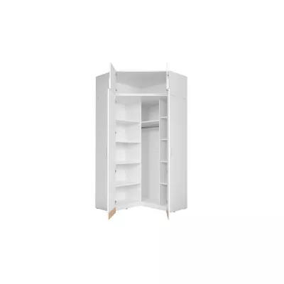 Sarokgardrób bővítmény 117 cm FUNZA 5 - alpesi fehér / fényes fehér
