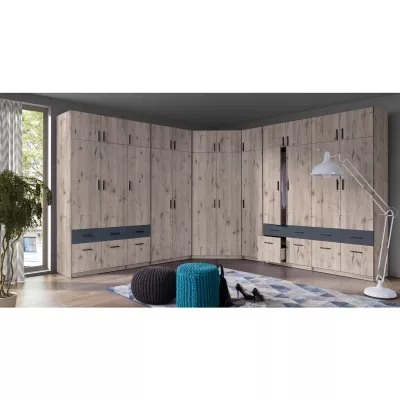 Kombinált gardrób 92 cm FUNZA 3 - wellington tölgy / grafit