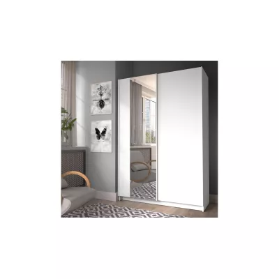 Keskeny, tükrös gardróbszekrény 120 cm CARTAGO - fehér