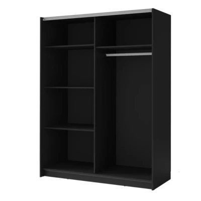 Szekrény tükörrel 150 cm BUGA - artisan tölgy / fekete