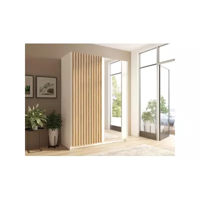 Szekrény tükörrel 150 cm BUGA - artisan tölgy / fehér