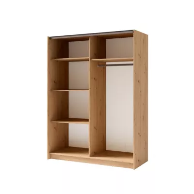 Magas gardróbszekrény 150 cm tükörrel LORICA - artisan tölgyfa