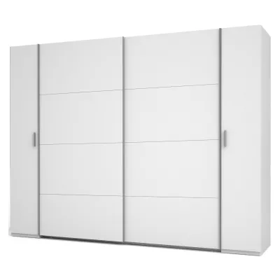 Nagy gardrób 270 cm GIRADOT - fehér / ezüst fogantyúk