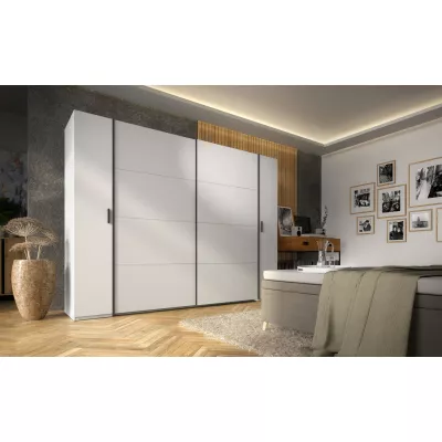 Nagy gardrób 270 cm GIRADOT - fehér / fekete fogantyúk