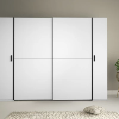 Nagy gardrób 270 cm GIRADOT - fehér / fekete fogantyúk