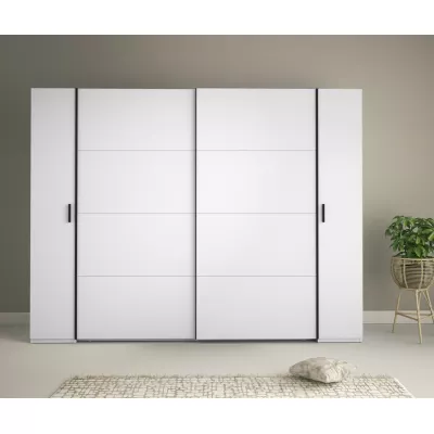 Nagy gardrób 270 cm GIRADOT - fehér / fekete fogantyúk