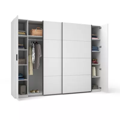 Nagy gardrób 270 cm GIRADOT - fehér / fekete fogantyúk