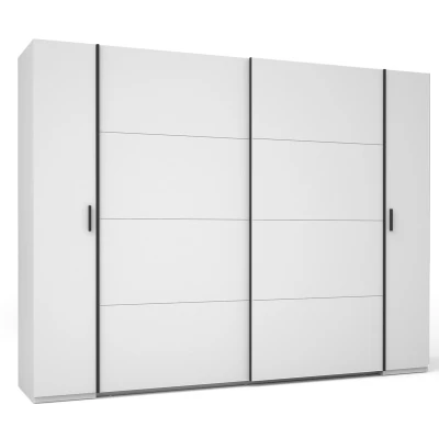 Nagy gardrób 270 cm GIRADOT - fehér / fekete fogantyúk
