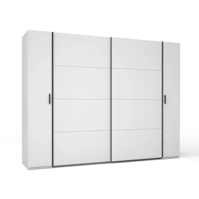 Nagy gardrób 270 cm GIRADOT - fehér / fekete fogantyúk