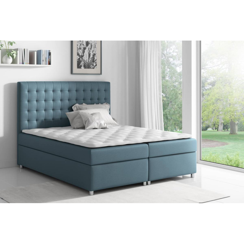 Evio kontinentális ágy 180, kék + ingyenes topper