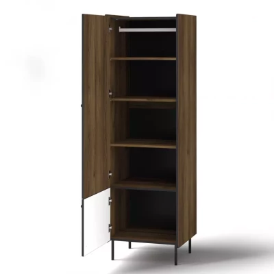 Polcos szekrény 59 cm ASHEBORO - dió / fekete