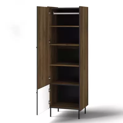 Polcos szekrény 59 cm ASHEBORO - dió / fekete