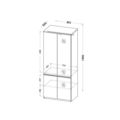 Gardrób 80 cm CARYM - fehér