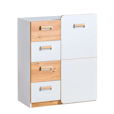 Kombinált fiókos komód CEDAR - nash tölgy / fehér