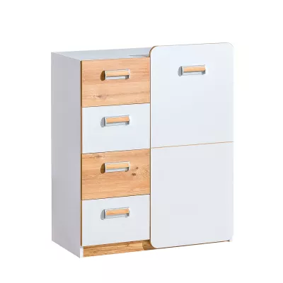 Kombinált fiókos komód CEDAR - nash tölgy / fehér