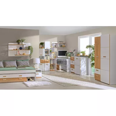Kombinált fiókos komód CEDAR - nash tölgy / fehér