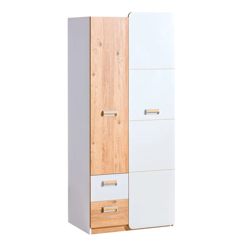 Kombinált gardrób 80 cm CEDAR - nash tölgy / fehér
