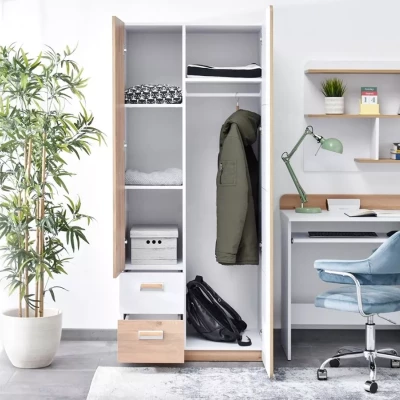 Kombinált gardrób 80 cm CEDAR - nash tölgy / fehér