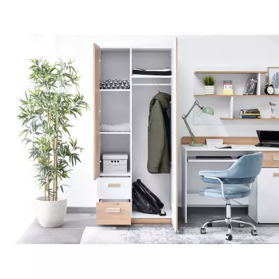 Kombinált gardrób 80 cm CEDAR - nash tölgy / fehér