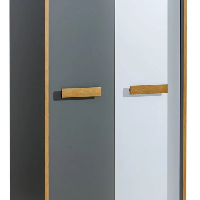 DOBSON gardrób 90 cm - riviéra tölgy / fehér / antracit