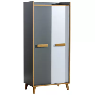 DOBSON gardrób 90 cm - riviéra tölgy / fehér / antracit