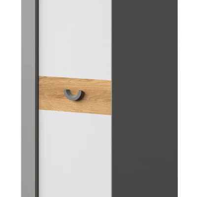 Sarokszekrény 73 cm EDENTON - nash tölgy / grafit / fehér