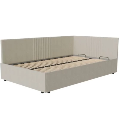 Kárpitozott egyszemélyes ágy 120x200 LEXINGTON - bézs