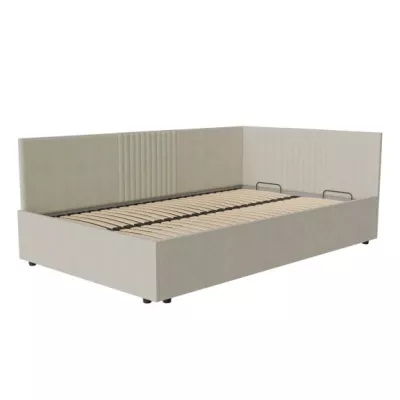 Kárpitozott egyszemélyes ágy 120x200 LEXINGTON - bézs