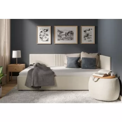 Kárpitozott egyszemélyes ágy 120x200 LEXINGTON - bézs