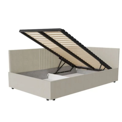 Kárpitozott egyszemélyes ágy 120x200 LEXINGTON - bézs