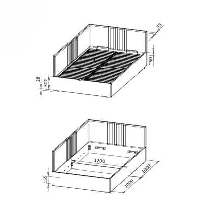 Kárpitozott egyszemélyes ágy 120x200 LEXINGTON - türkiz