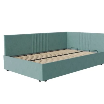 Kárpitozott egyszemélyes ágy 120x200 LEXINGTON - türkiz