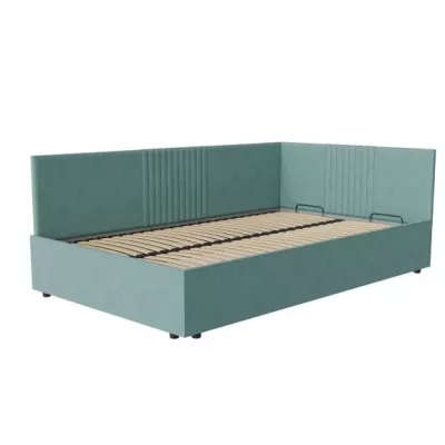 Kárpitozott egyszemélyes ágy 120x200 LEXINGTON - türkiz