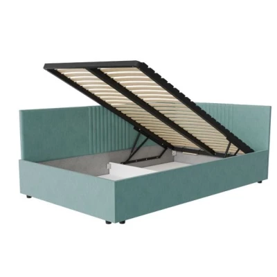 Kárpitozott egyszemélyes ágy 120x200 LEXINGTON - türkiz