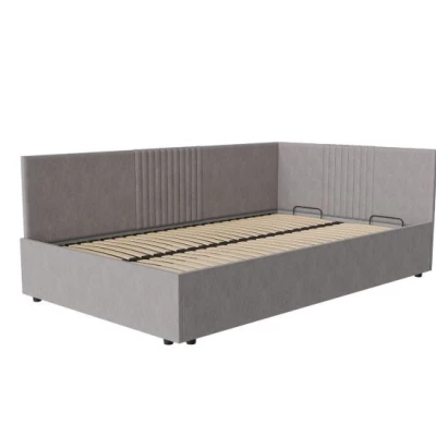 Kárpitozott egyszemélyes ágy 120x200 LEXINGTON - szürke