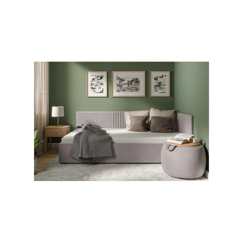 Kárpitozott egyszemélyes ágy 120x200 LEXINGTON - szürke