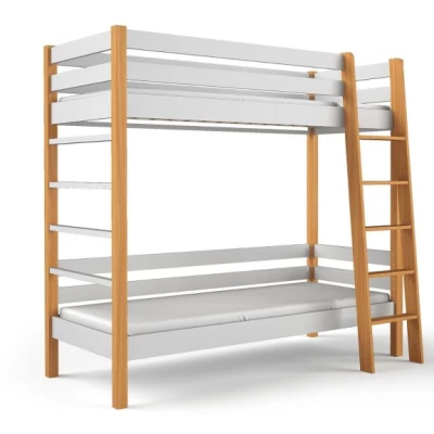 Emeletes ágy gyerekeknek 80x190 CORNA - tölgy / fehér