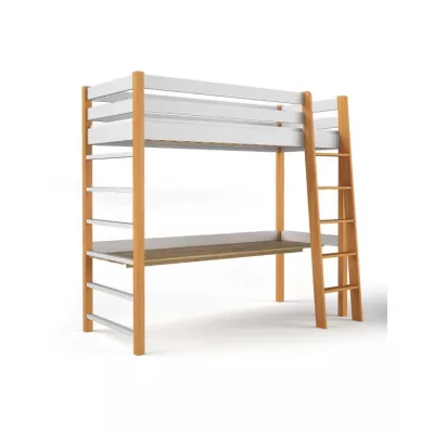 Gyerek magasított ágy 80x190 GOLDBORO - tölgy / fehér