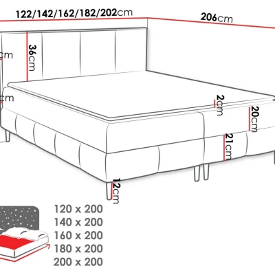 Hotel egyszemélyes ágy 120x200 NEWSOMS 2 - szürke + INGYENES fedőtakaró