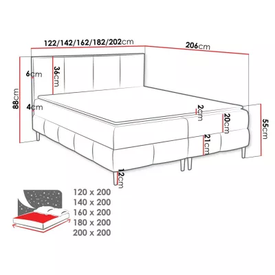 Hotel egyszemélyes ágy 120x200 NEWSOMS 2 - szürke + INGYENES fedőtakaró