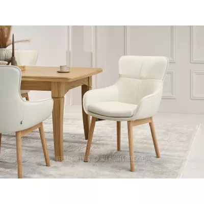 Elegáns étkezőszék ELISABETH - krém / tölgy